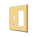 Deltana [SWP4743CR003] Solid Brass Wall Switch Plate Cover - Single Switch / Rocker- Polished Brass (PVD) Finish