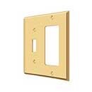 Deltana [SWP4743CR003] Solid Brass Wall Switch Plate Cover - Single Switch / Rocker- Polished Brass (PVD) Finish