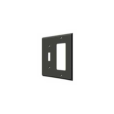 Deltana [SWP4743U10B] Solid Brass Wall Switch Plate Cover - Single Switch / Rocker- Oil Rubbed Bronze Finish