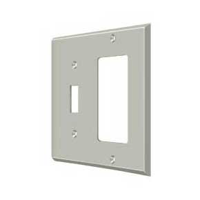 Deltana [SWP4743U15] Solid Brass Wall Switch Plate Cover - Single Switch / Rocker - Brushed Nickel Finish