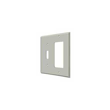 Deltana [SWP4743U15] Solid Brass Wall Switch Plate Cover - Single Switch / Rocker- Brushed Nickel Finish