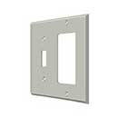 Deltana [SWP4743U15] Solid Brass Wall Switch Plate Cover - Single Switch / Rocker- Brushed Nickel Finish