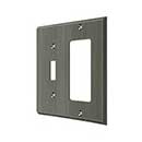 Deltana [SWP4743U15A] Solid Brass Wall Switch Plate Cover - Single Switch / Rocker- Antique Nickel Finish