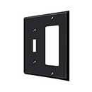 Deltana [SWP4743U19] Solid Brass Wall Switch Plate Cover - Single Switch / Rocker- Paint Black Finish