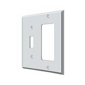 Deltana [SWP4743U26] Solid Brass Wall Switch Plate Cover - Single Switch / Rocker- Polished Chrome Finish