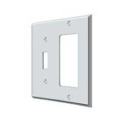 Deltana [SWP4743U26] Solid Brass Wall Switch Plate Cover - Single Switch / Rocker- Polished Chrome Finish