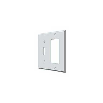 Deltana [SWP4743U26] Solid Brass Wall Switch Plate Cover - Single Switch / Rocker- Polished Chrome Finish