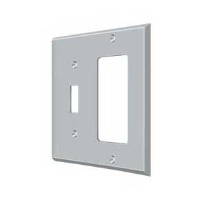 Deltana [SWP4743U26D] Solid Brass Wall Switch Plate Cover - Single Switch / Rocker- Brushed Chrome Finish