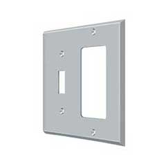 Deltana [SWP4743U26D] Solid Brass Wall Switch Plate Cover - Single Switch / Rocker- Brushed Chrome Finish