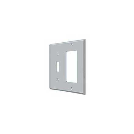 Deltana [SWP4743U26D] Solid Brass Wall Switch Plate Cover - Single Switch / Rocker- Brushed Chrome Finish