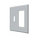 Deltana [SWP4743U26D] Solid Brass Wall Switch Plate Cover - Single Switch / Rocker- Brushed Chrome Finish