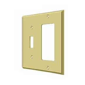 Deltana [SWP4743U3] Solid Brass Wall Switch Plate Cover - Single Switch / Rocker- Polished Brass Finish
