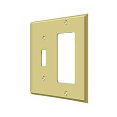 Deltana [SWP4743U3] Solid Brass Wall Switch Plate Cover - Single Switch / Rocker- Polished Brass Finish