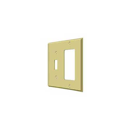 Deltana [SWP4743U3] Solid Brass Wall Switch Plate Cover - Single Switch / Rocker- Polished Brass Finish