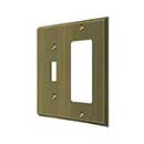 Deltana [SWP4743U5] Solid Brass Wall Switch Plate Cover - Single Switch / Rocker- Antique Brass Finish