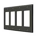 Deltana [SWP4744U10B] Solid Brass Wall Switch Plate Cover - Quadruple Rocker - Oil Rubbed Bronze Finish