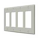 Deltana [SWP4744U15] Solid Brass Wall Switch Plate Cover - Quadruple Rocker - Brushed Nickel Finish