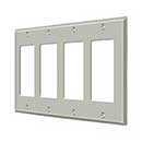 Deltana [SWP4744U15] Solid Brass Wall Switch Plate Cover - Quadruple Rocker - Brushed Nickel Finish