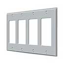 Deltana [SWP4744U26D] Solid Brass Wall Switch Plate Cover - Quadruple Rocker - Brushed Chrome Finish