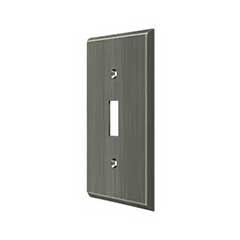 Deltana [SWP4751U15A] Solid Brass Wall Switch Plate Cover - Single Standard - Antique Nickel Finish