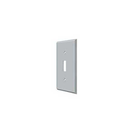 Deltana [SWP4751U26D] Solid Brass Wall Switch Plate Cover - Single Standard - Brushed Chrome Finish