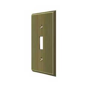Deltana [SWP4751U5] Solid Brass Wall Switch Plate Cover - Single Standard - Antique Brass Finish