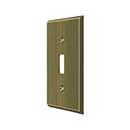Deltana [SWP4751U5] Solid Brass Wall Switch Plate Cover - Single Standard - Antique Brass Finish
