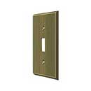 Deltana [SWP4751U5] Solid Brass Wall Switch Plate Cover - Single Standard - Antique Brass Finish