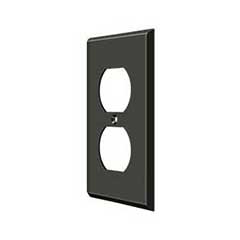 Deltana [SWP4752U10B] Solid Brass Wall Plug Plate Cover - Double Outlet - Oil Rubbed Bronze Finish