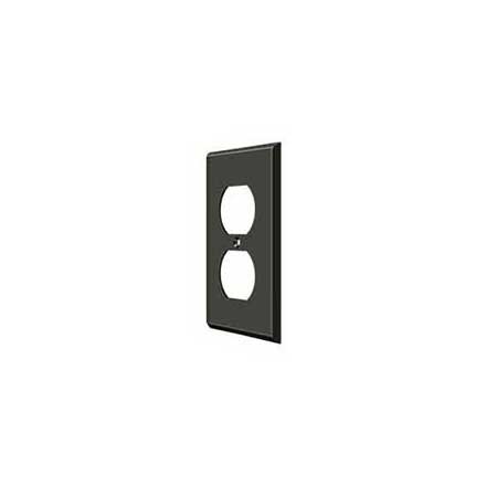 Deltana [SWP4752U10B] Solid Brass Wall Plug Plate Cover - Double Outlet - Oil Rubbed Bronze Finish