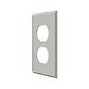 Deltana [SWP4752U15] Solid Brass Wall Plug Plate Cover - Double Outlet - Brushed Nickel Finish