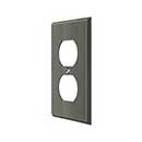 Deltana [SWP4752U15A] Solid Brass Wall Plug Plate Cover - Double Outlet - Antique Nickel Finish