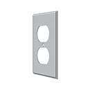 Deltana [SWP4752U26D] Solid Brass Wall Plug Plate Cover - Double Outlet - Brushed Chrome Finish