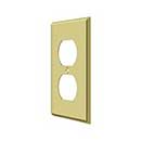 Deltana [SWP4752U3] Solid Brass Wall Plug Plate Cover - Double Outlet - Polished Brass Finish