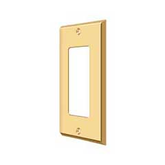 Deltana [SWP4754CR003] Solid Brass Wall Switch Plate Cover - Single Rocker - Polished Brass (PVD) Finish