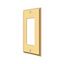 Deltana [SWP4754CR003] Solid Brass Wall Switch Plate Cover - Single Rocker - Polished Brass (PVD) Finish