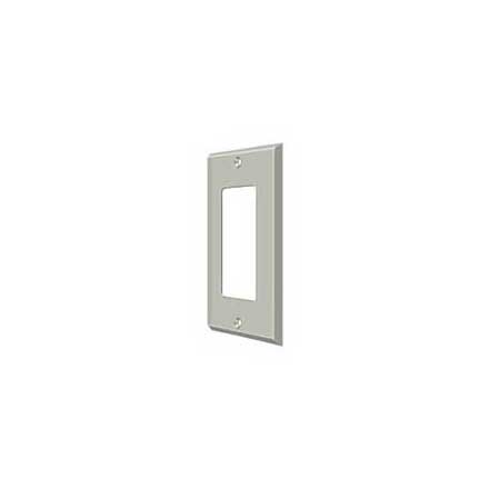 Deltana [SWP4754U15] Solid Brass Wall Switch Plate Cover - Single Rocker - Brushed Nickel Finish