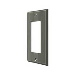 Deltana [SWP4754U15A] Solid Brass Wall Switch Plate Cover - Single Rocker - Antique Nickel Finish