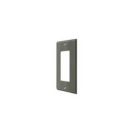 Deltana [SWP4754U15A] Solid Brass Wall Switch Plate Cover - Single Rocker - Antique Nickel Finish