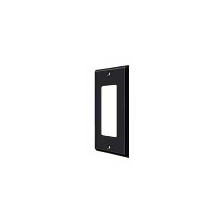 Deltana [SWP4754U19] Solid Brass Wall Switch Plate Cover - Single Rocker - Paint Black Finish