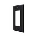 Deltana [SWP4754U19] Solid Brass Wall Switch Plate Cover - Single Rocker - Paint Black Finish