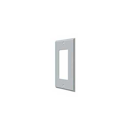 Deltana [SWP4754U26D] Solid Brass Wall Switch Plate Cover - Single Rocker - Brushed Chrome Finish