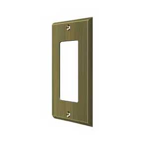 Deltana [SWP4754U5] Solid Brass Wall Switch Plate Cover - Single Rocker - Antique Brass Finish