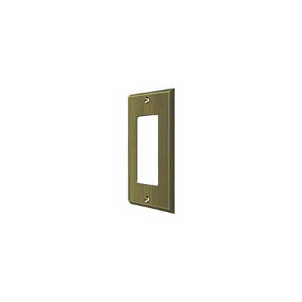 Deltana [SWP4754U5] Solid Brass Wall Switch Plate Cover - Single Rocker - Antique Brass Finish