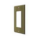 Deltana [SWP4754U5] Solid Brass Wall Switch Plate Cover - Single Rocker - Antique Brass Finish