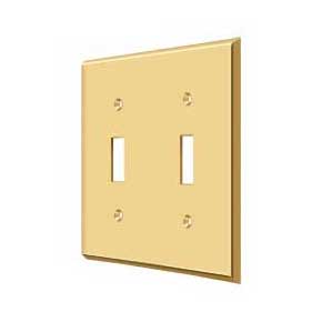 Deltana [SWP4761CR003] Solid Brass Wall Switch Plate Cover - Double Standard - Polished Brass (PVD) Finish