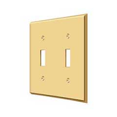 Deltana [SWP4761CR003] Solid Brass Wall Switch Plate Cover - Double Standard - Polished Brass (PVD) Finish
