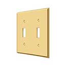 Deltana [SWP4761CR003] Solid Brass Wall Switch Plate Cover - Double Standard - Polished Brass (PVD) Finish