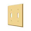 Deltana [SWP4761CR003] Solid Brass Wall Switch Plate Cover - Double Standard - Polished Brass (PVD) Finish