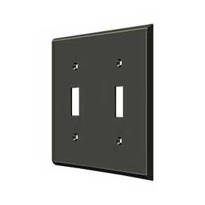 Deltana [SWP4761U10B] Solid Brass Wall Switch Plate Cover - Double Standard - Oil Rubbed Bronze Finish